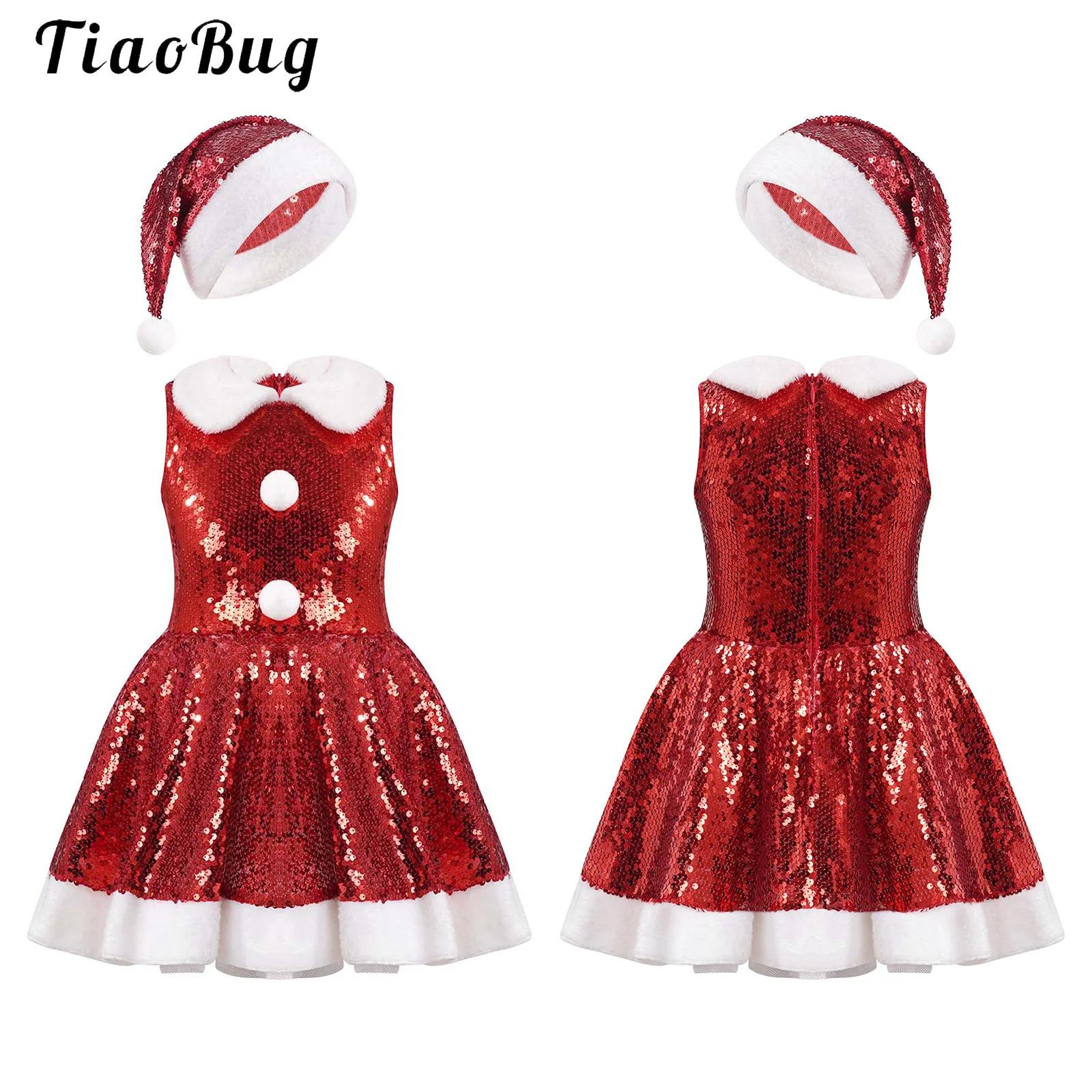 Elf Costume Christmas - 어린이 소녀 크리스마스 댄스 의상 민소매
