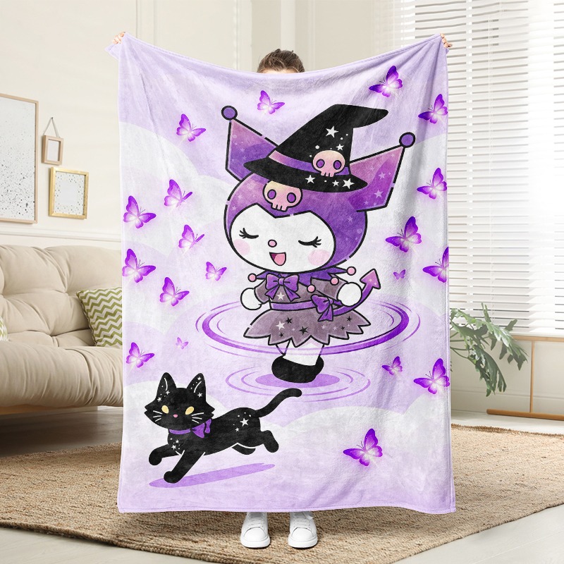산리오 담요 아늑한 보라색 마녀 검은 고양이 플란넬 담 - Christmas Throw Blanket 리뷰 및 가격