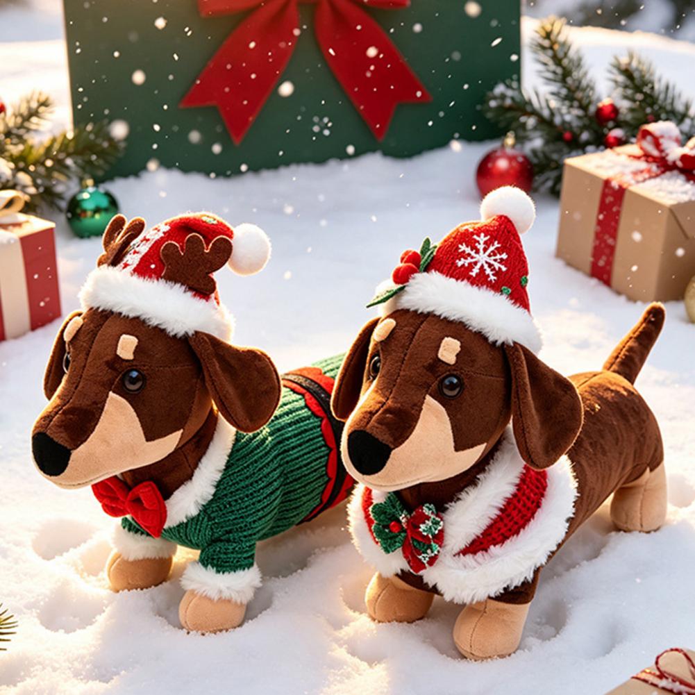 닥스훈트 크리스마스 플러시 장난감 크리스마스 장식 플러 - Santa Hat Plush 리뷰 및 가격