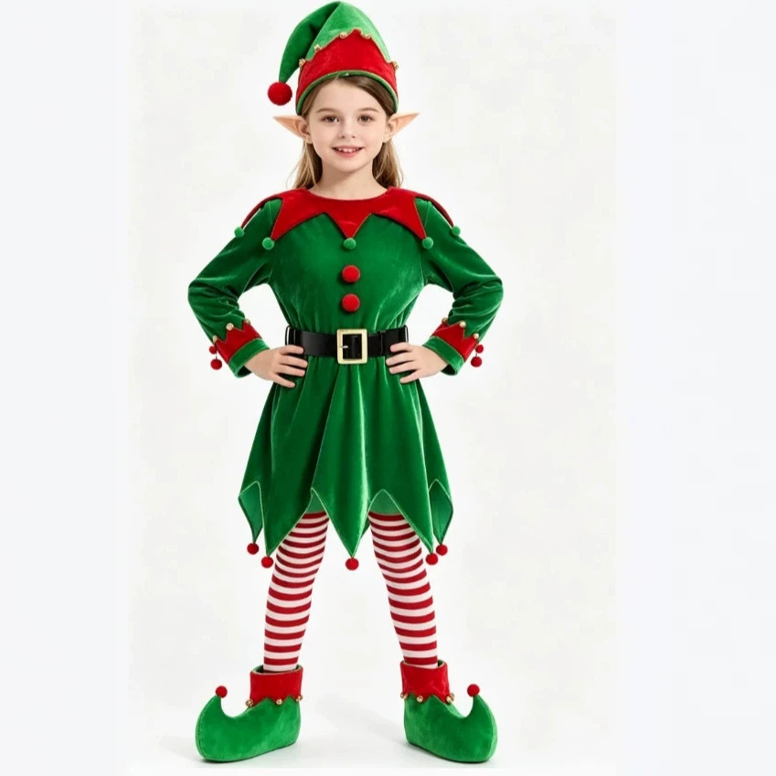 크리스마스 남녀 어린이 의상 키즈 엘프 크리스마스 재미 - Elf Costume Christmas 리뷰 및 가격