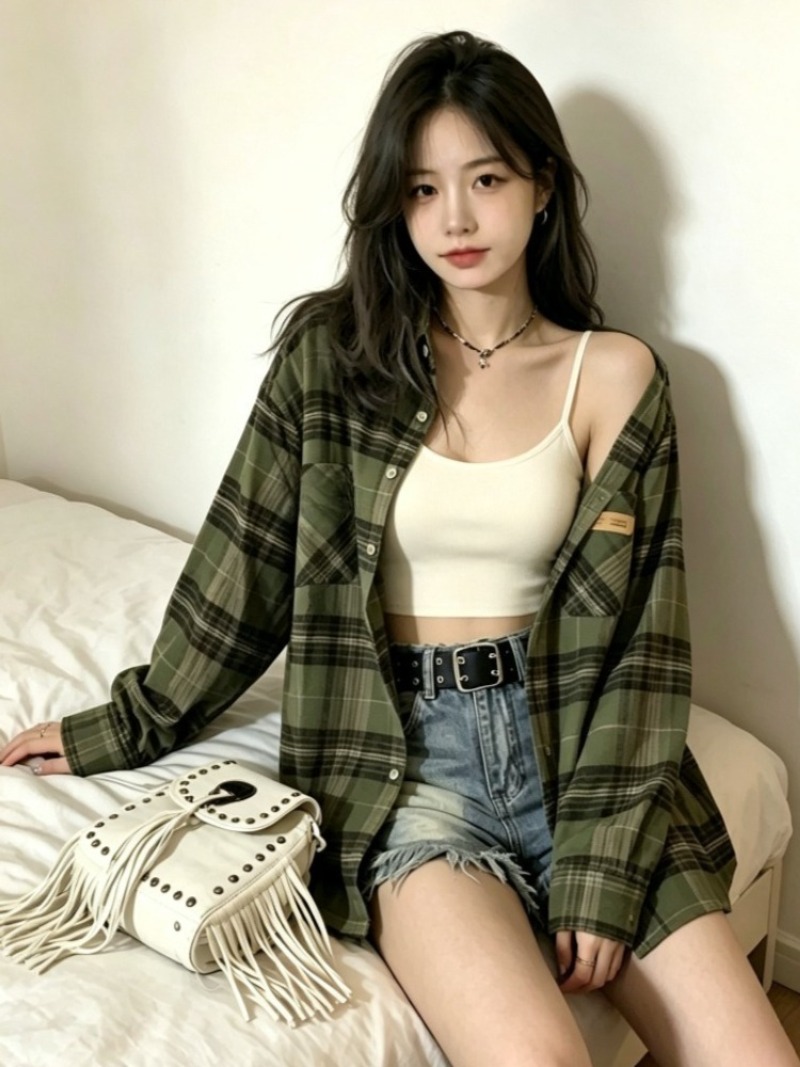 격자 무늬 셔츠 여성 레트로 턴 다운 칼라 블라우스 모 - Christmas Throw Blanket 리뷰 및 가격