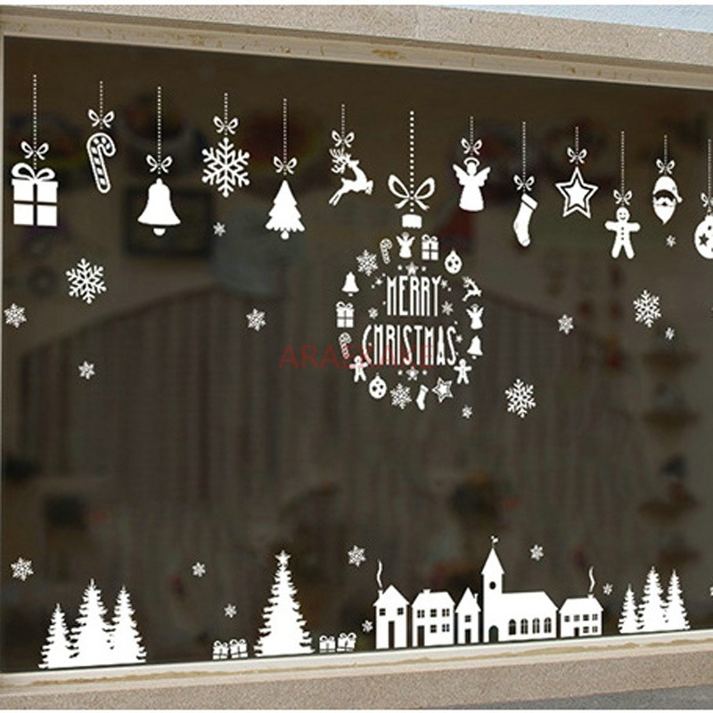 1PCS 크리스마스 마을 유리창 흰색 벽 스티커 크리스 - Snowflake Window Decal 리뷰 및 가격